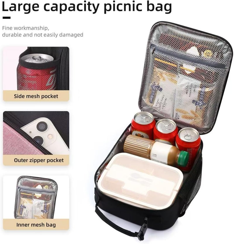 Lovoeo Lunch box Lunch bag for men women Insulated Lunchbox Lunch bags for Work Picnic Travel (Thicken dusty pink) - Image 3